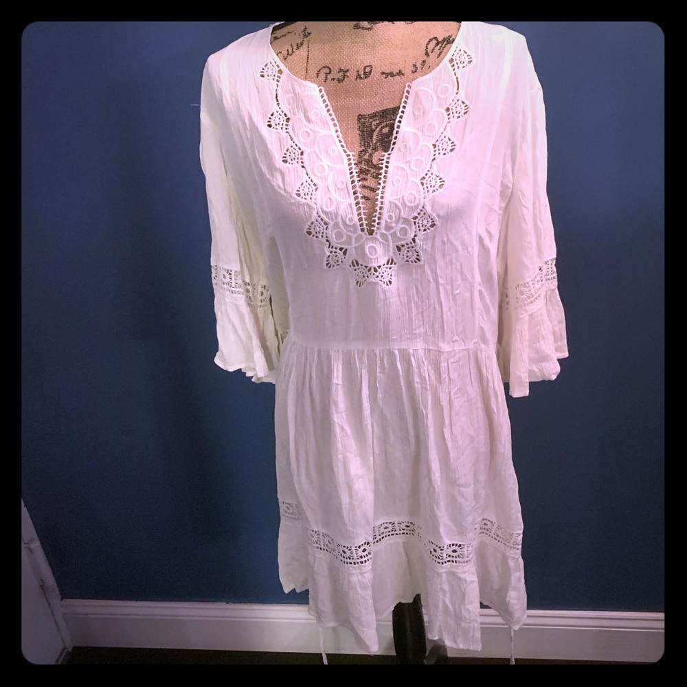 City Chic plus White Beach Cover Up XS/14